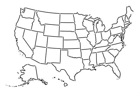 An Outline Map Of The United States
