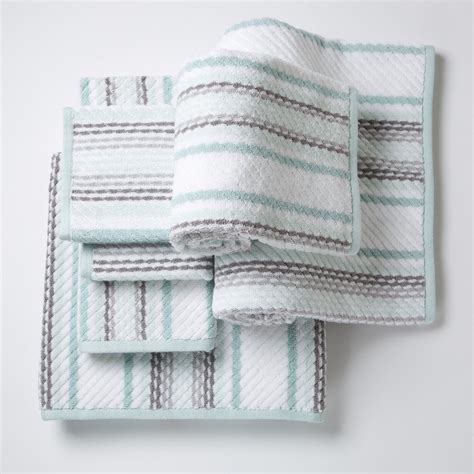 Caro Home Stripes Carlyle 6 Piece Cotton Bath Towel Set 6pc 1025 T1