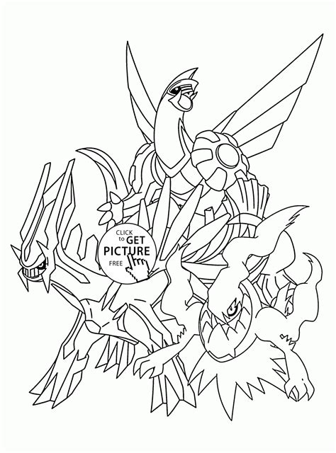 Legendary Pokemon coloring pages for kids, pokemon characters
