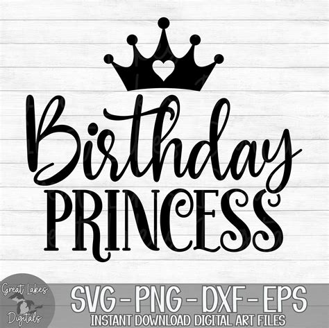 Birthday Princess Instant Digital Download Svg Png Dxf Etsy México