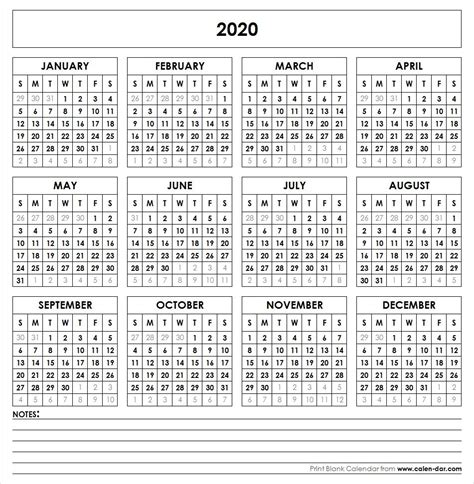 Print Blank Attendance Calendar 2020 Example Calendar Printable