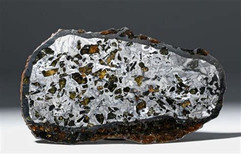 Large Seymchan Pallasite Meteorite Slice W Olivine