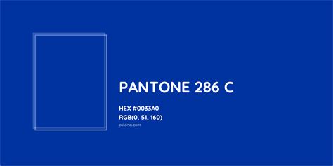 Pantone 286 C Complementary Or Opposite Color Name And Code 0033a0