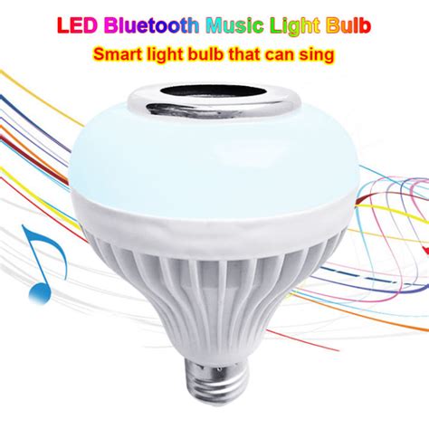 Smart Led Rgb Wireless Lamp Bluetooth Speaker Bulb 12w Music Playing