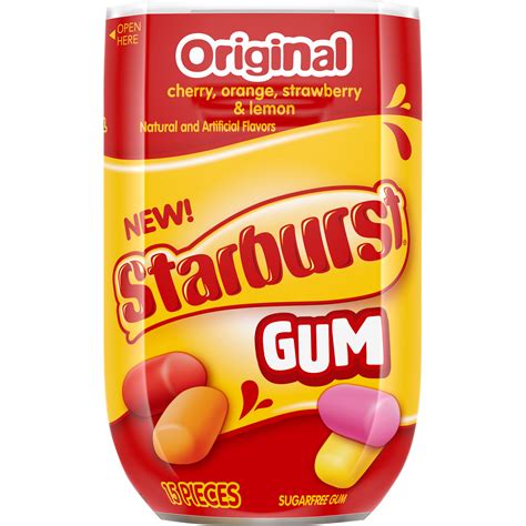 Starburst Original Chewing Gum Sugar Free Gum 15 Piece