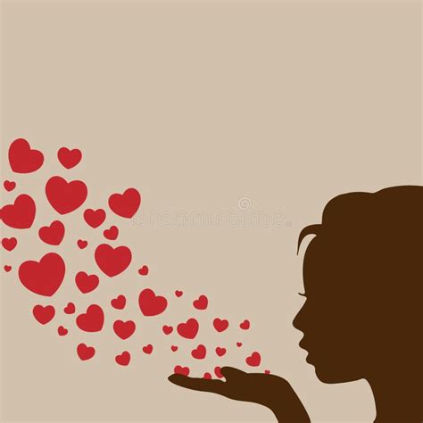 Woman Blowing Heart Vector Stock Vector Illustration Of Girl 59871564