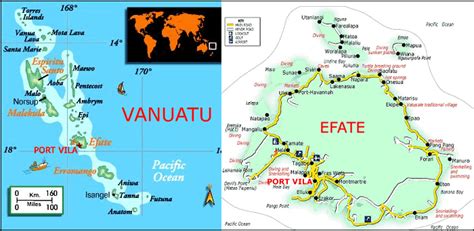 Vanuatu And Efate Island Port Vila Vanuatu Map Beautiful Places To