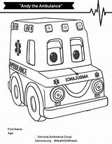 Coloring Ambulance Andy Contest Simple sketch template