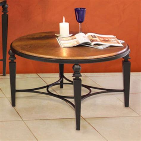 Waterfall corner table from $893.00. Artisan Tribecca Round Copper Coffee Table - Coffee Tables ...