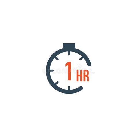 1 Hour Round Timer Or Countdown Timer Icon Deadline Concept Delivery