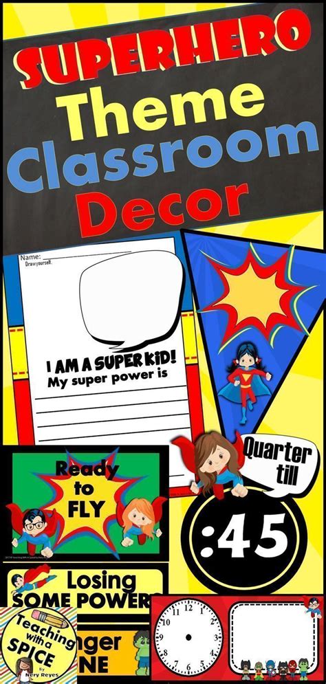 Superhero Classroom Themes Decor Bundles Editable Back To School