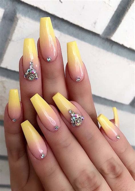 Superb Shiny Yellow Nail Arts Designs For Bold Women In 2019 Stylezco