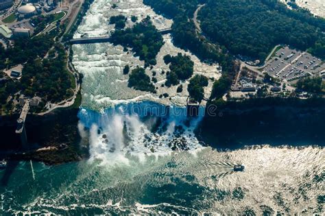 Fantastic Aerial Views Of The Niagara Falls Ontario Canada Stock