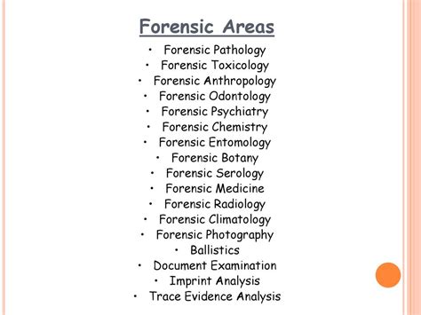 Branches Of Forensics Physical Evidence Comes In Many Forms So There