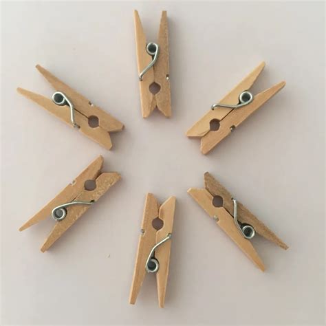 Hot 40pcs 25mm Birch Wooden Clothes Pins Mini Clothespins Natural Clothes Pins Pegs Wedding