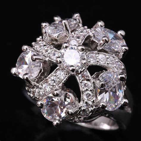 Magic White Zircon 925 Sterling Silver Jewelry Ring Us Size 6 7 8