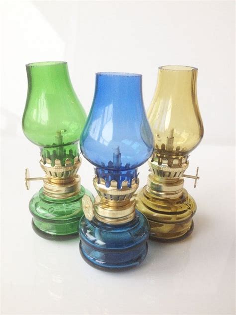 Vintage Miniature Oil Lamp Set Of 3