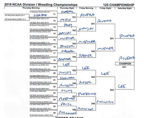 Ncaa Wrestling Brackets 2019 Preview Predictions For Each Weight Free Printable Wrestling Brackets 