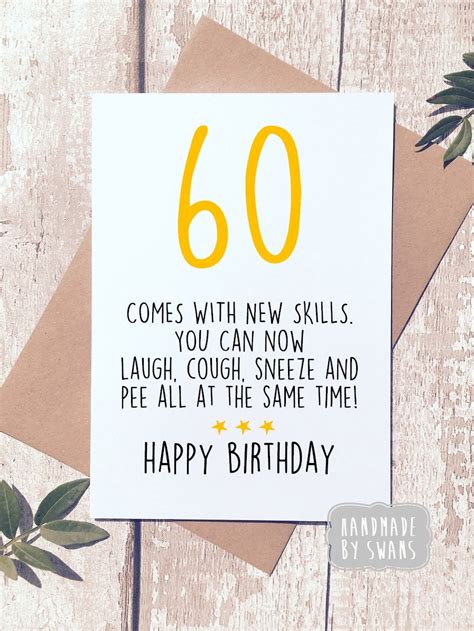 Funny 60th Birthday Card Sixty Card Funny Birthday Card Etsy Finland