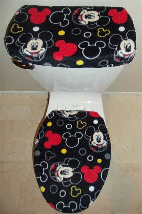 Mickey mouse disney 6pc bathroom. Disney Mickey Mouse Heads Fleece Toilet Seat Cover Set ...