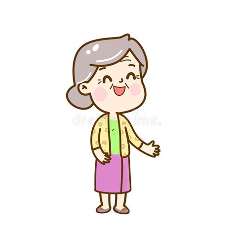 Cartoon Cute Grandma Character Vector Stock Vector Illustration Of