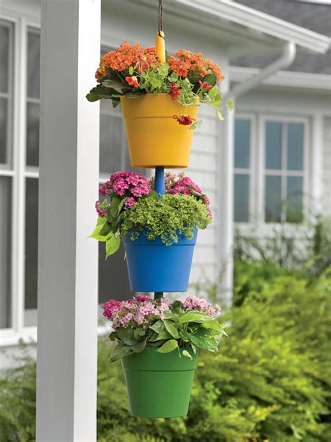 Not only do calibrachoas thrive in pots and other containers, the breeder of ''minifamous uno double pinktastic', shown here, doesn't recommend growing them in the ground. Latest Hanging Flower Pots Ideas For Small Balcony - The ...