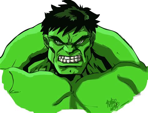 Gambar Hulk Kartun Png Drawing Stencil Black And Whit