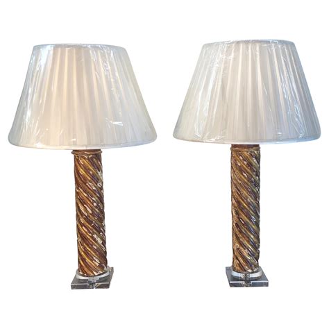 Pair Of Mid Century Italian Hand Painted Harlequin Lamps At 1stdibs
