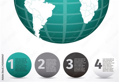 Teal Globe International Data Infographic Stock Template Adobe Stock