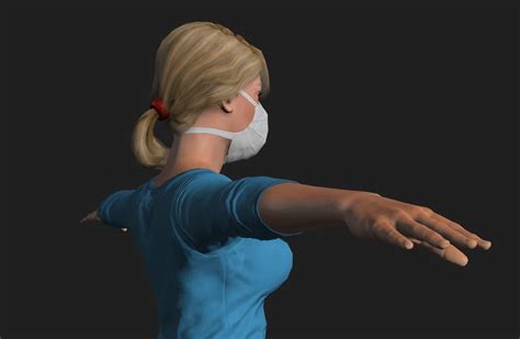 nurse woman rigged 3d game character 3d model 8 blend c4d fbx obj free3d