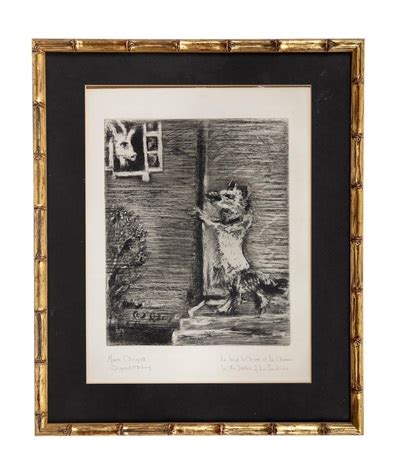 An original etching entitled Le Loup la Chèvre et le Chevreu for the