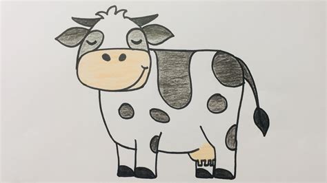 How To Draw A Cartoon Cow Step By Stepeasycute Cow Drawing For Kids