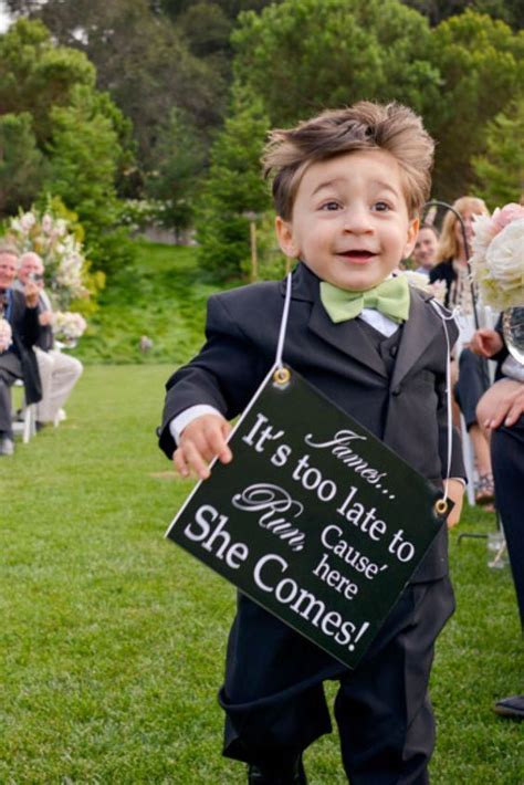 100 Cute Ideas For Your Ring Bearer Funny Wedding Signs Tiny Wedding Dream Wedding