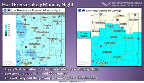 Nws Lincoln Il On Twitter A Freeze Watch Is In Effect For Central And