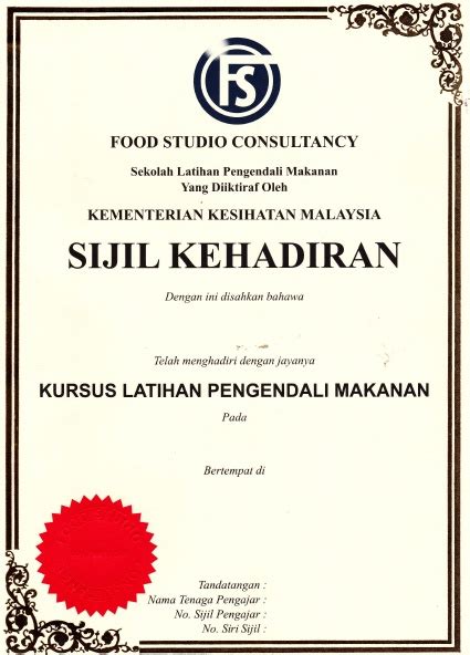 Kursus pengendalian makanan adalah diwajibkan kepada semua pengendali makanan di malaysia di bawah peraturan kebersihan makanan 2009. KURSUS PENGENDALIAN MAKANAN - Lembah Klang: Tentang Kursus