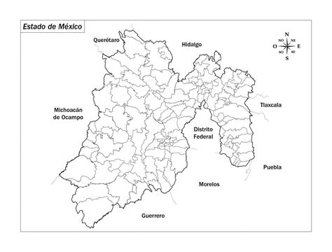 Mapa Del Estado De Mexico Con Nombres