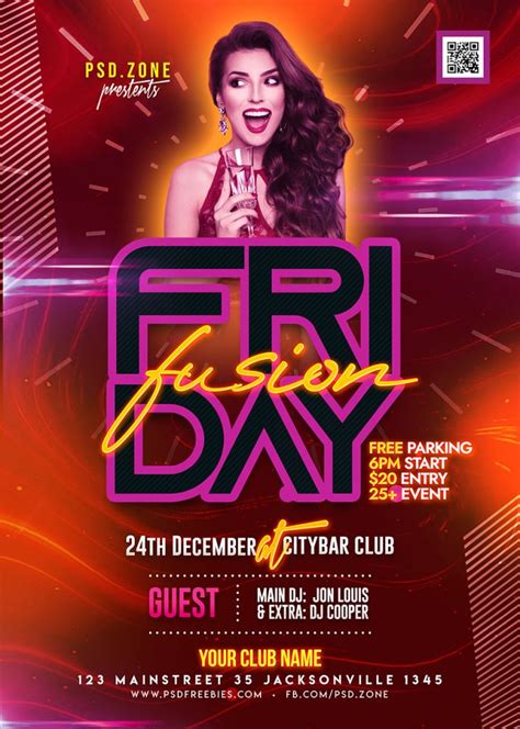 Friday Night Event Party Flyer Template Psd Zone