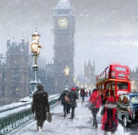 London Snowy Day London By Richard Macneil Pintura Art Artwit