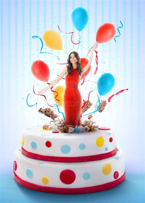 Beautiful Woman Jumping Out Of The Cake Stock Image Image Of T My Xxx Hot Girl