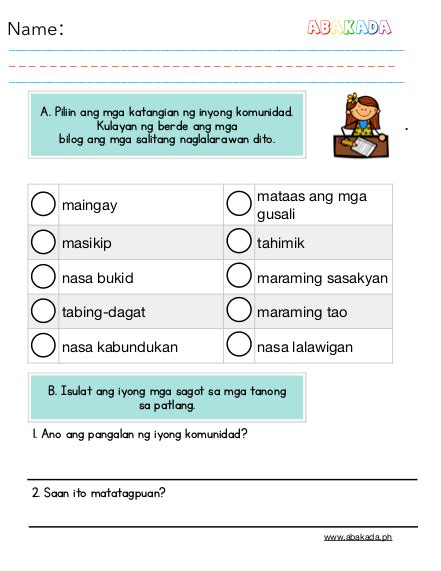 Free Araling Panlipunan And Filipino Worksheets Abakadaph