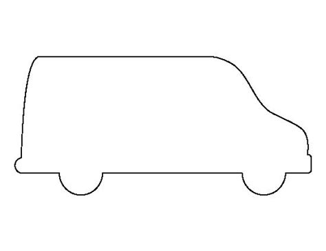 A Line Drawing Of A Van