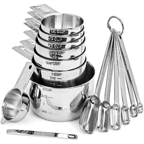 Stainless Steel Measuring Cups And Spoons Set 15 Piece Set Kitchen