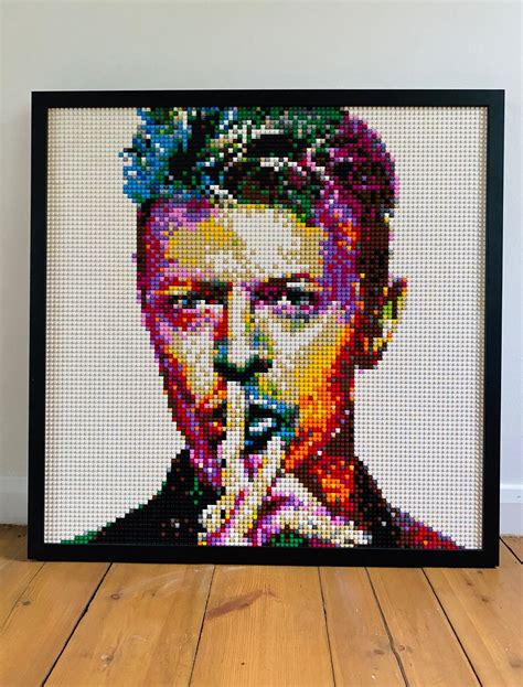 Bowie In Brick Lego Art Lego Portrait Lego Mosaic