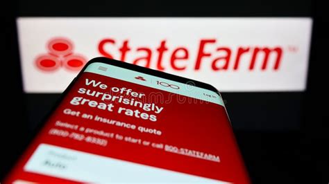 Mobile Phone With Webpage Of Us State Farm Mutual Automobile Insurance