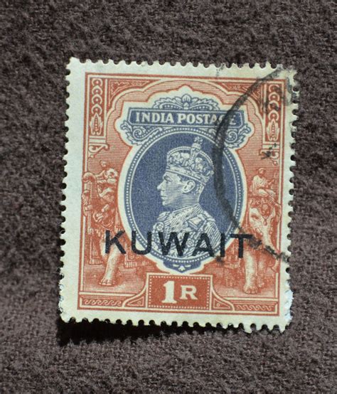 India Postage Stamp Overprinted Kuwait 1937 40 Etsy Vintage Postage