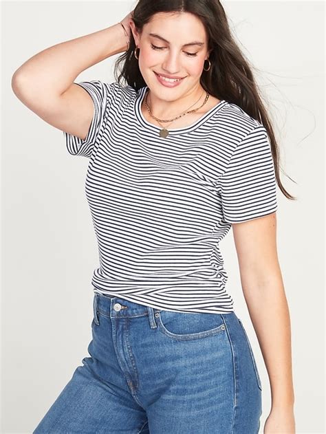 Slim Fit Rib Knit Crew Neck T Shirt For Women Old Navy