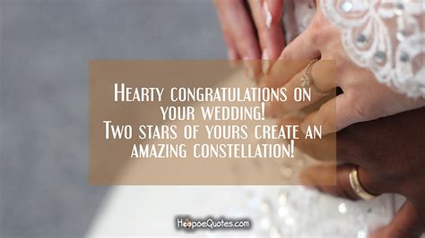 Hearty Congratulations On Your Wedding Two Stars Of Yours Create An