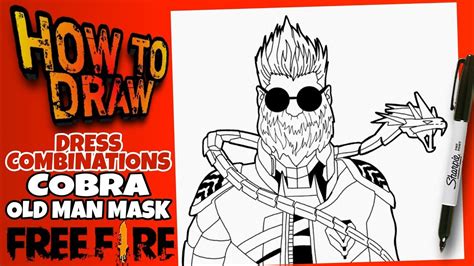 How To Draw Free Fire Dress Combination Cobra And Old Mask Man Como