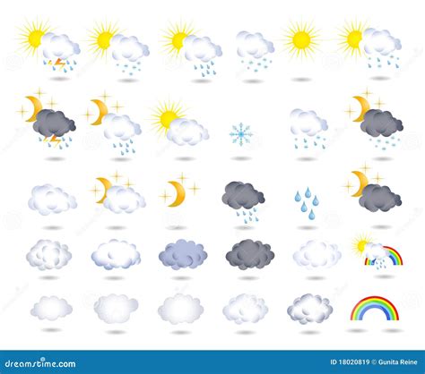 De Pictogrammen Van Het Weer Vector Illustratie Illustratie Bestaande