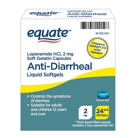 Equate Anti Diarrheal Liquid Softgels 2 Mg 24 Count Deal Brickseek